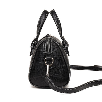 Women's genuine cowhide leather handbag Belle mini design in croc print