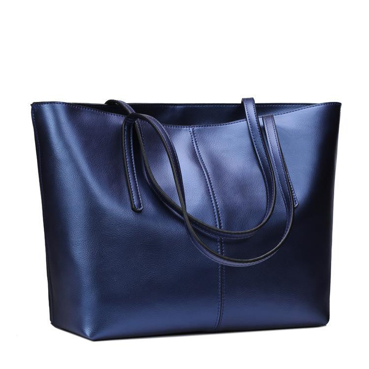 Women's genuine cowhide shining leather handbag depaule design by Tomorrow Closet
