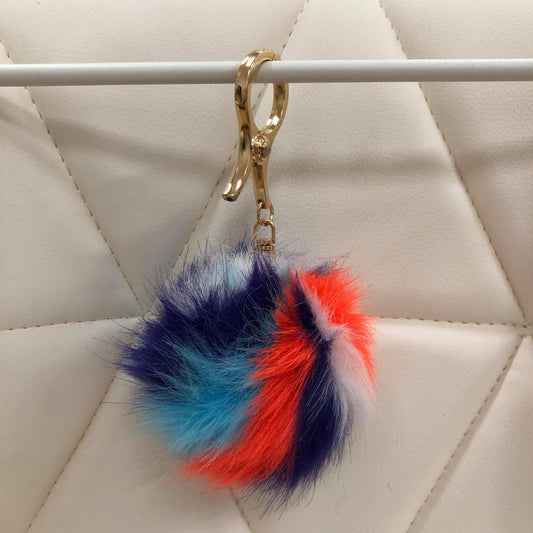 Rainbow fur ball bag charm by Tomorrow Closet