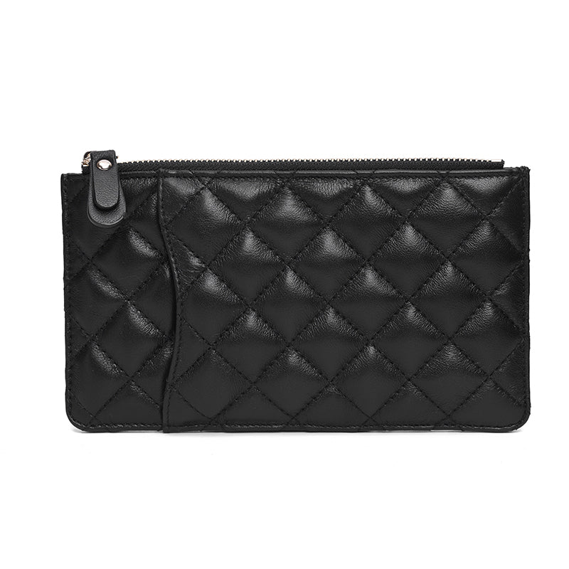 Women's genuine cowhide leather card holder/wallet with zip Vyar design by Tomorrow Closet