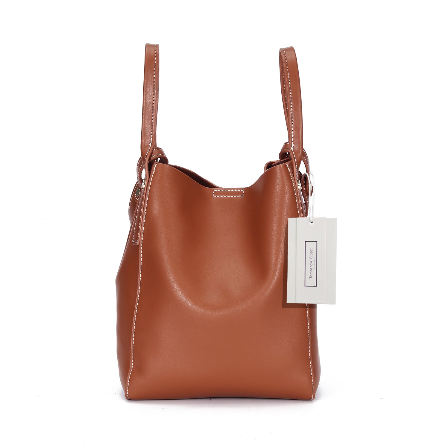 Women's genuine cowhide leather handbag Basket Lock design by Tomorrow Closet