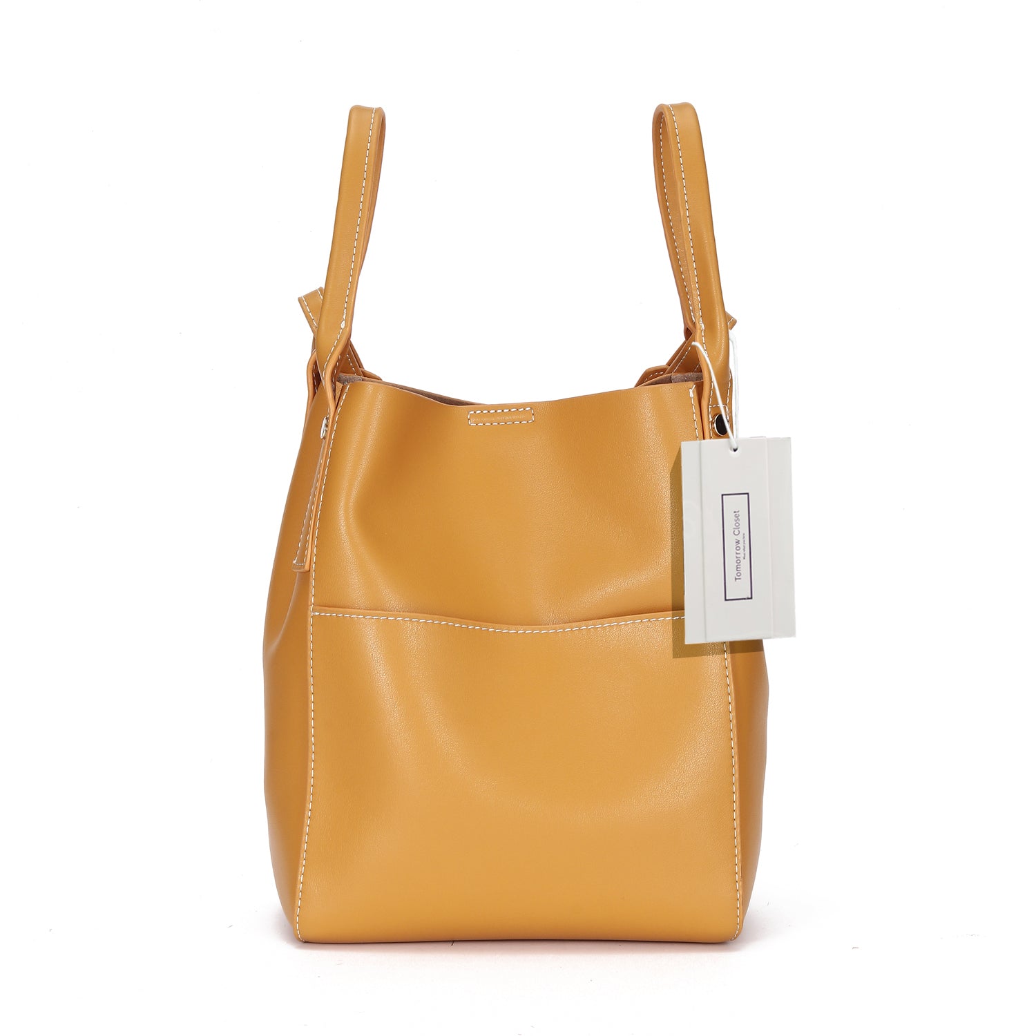 Women's genuine cowhide leather handbag Basket Lock design by Tomorrow Closet