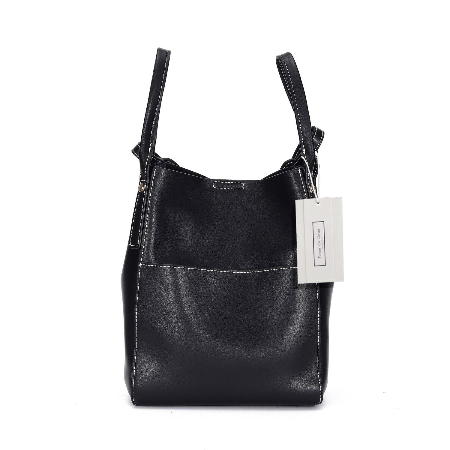 Women's genuine cowhide leather handbag Basket Lock design by Tomorrow Closet
