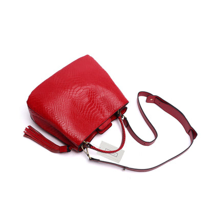 Women's genuine cowhide leather handbag crocodile print Barbara design V2 by Tomorrow Closet