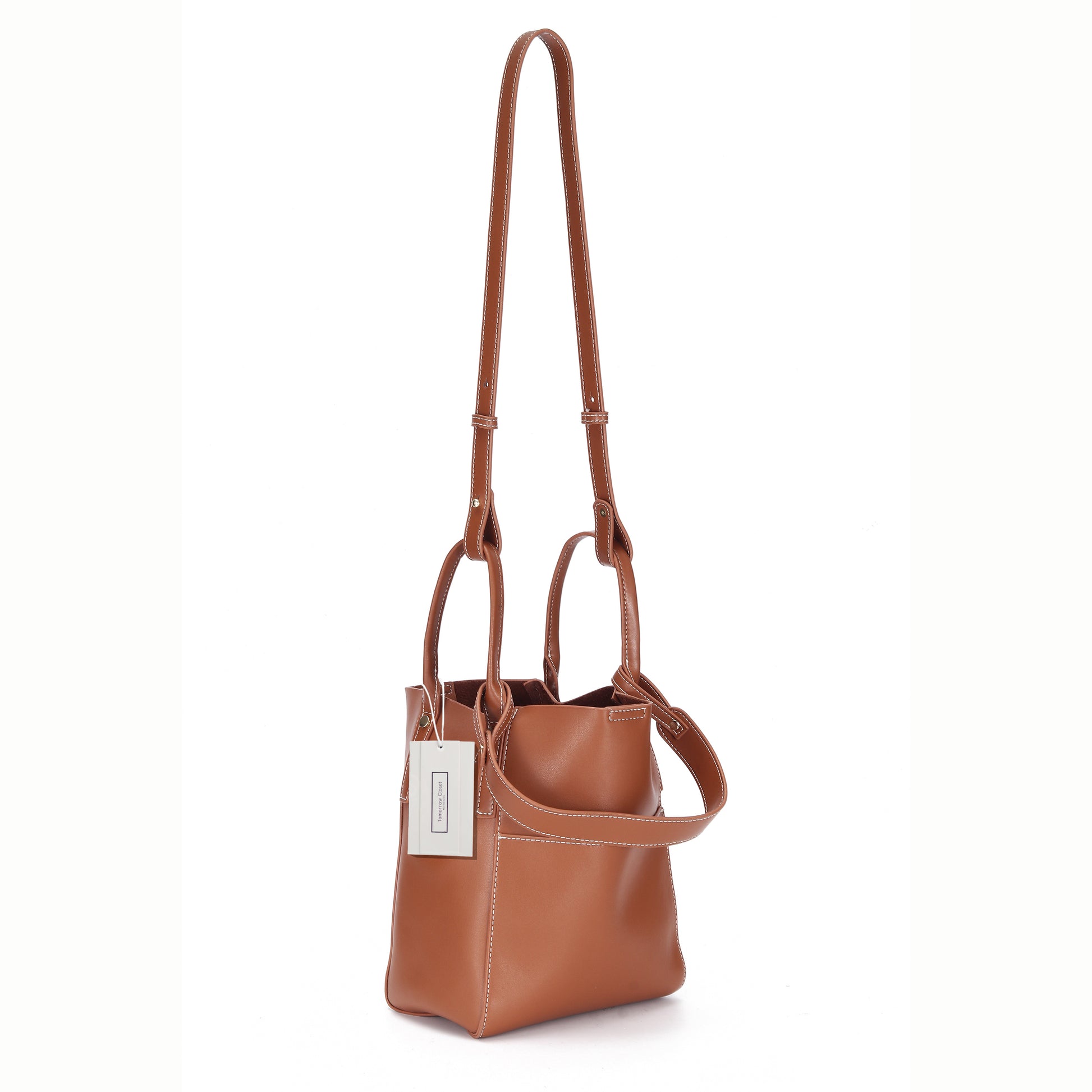 Women's genuine cowhide leather handbag Basket Lock design by Tomorrow Closet