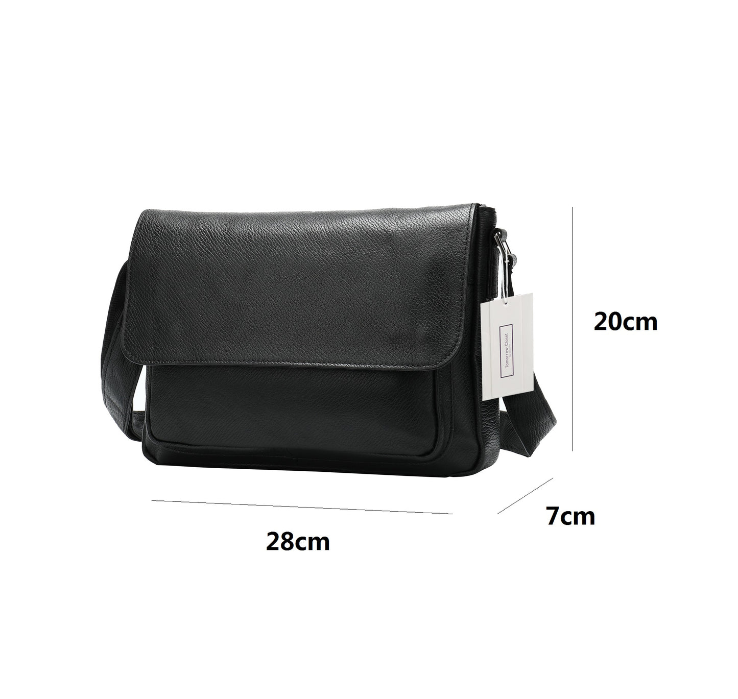 Unisex genuine cowhide leather satchel messenger sling bag handbag