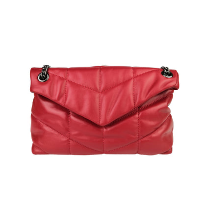 Women's lambskin leather handbag Puffy Messenger sling bag by Tomorrow Closet