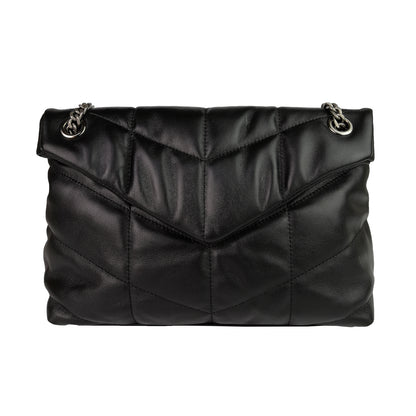 Women's lambskin leather handbag Puffy Messenger sling bag by Tomorrow Closet