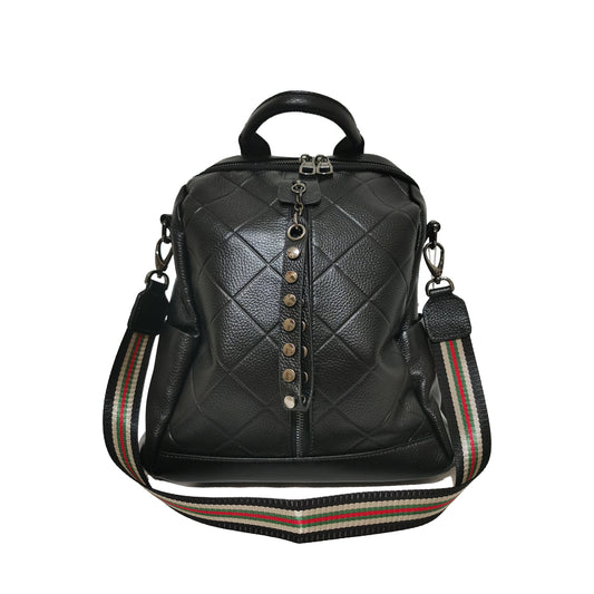 Women's and Men's unisex cowhide leather Diamond V2 design backpack by Tomorrow Closet
