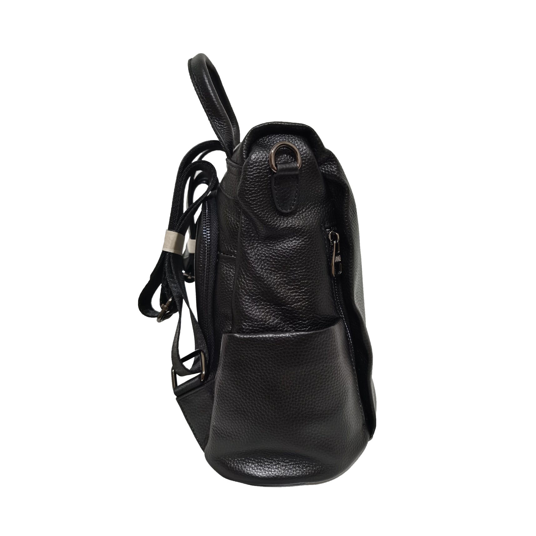 Women's and Men's unisex cowhide leather Flap design anti theft backpack by Tomorrow Closet