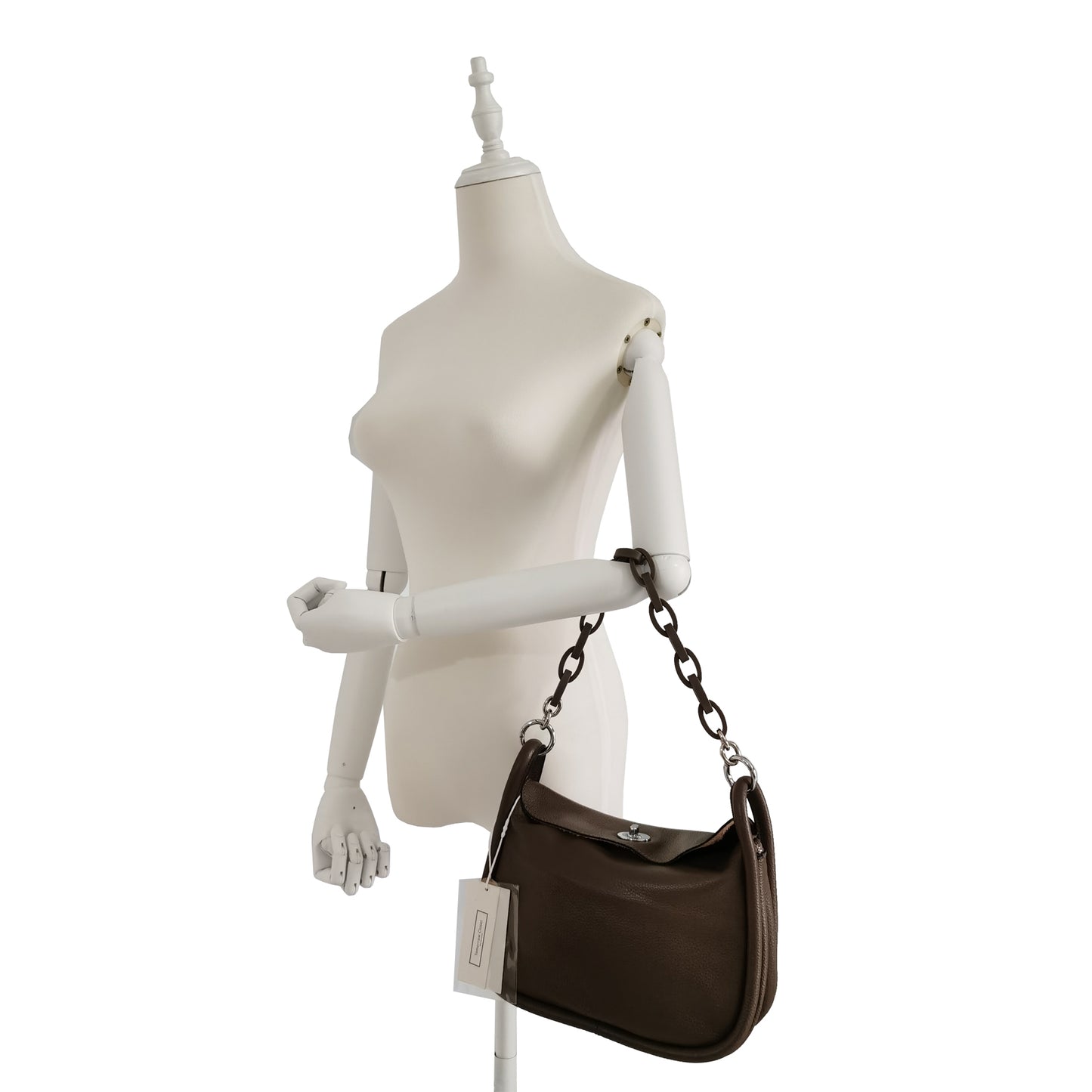 Women's genuine cowhide leather handbag Two Handle Chain design with two removable strap by Tomorrow Closet