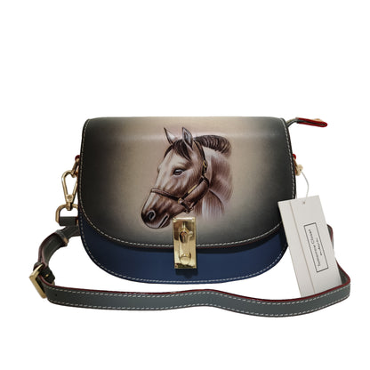 Women's genuine cowhide leather engraved handbag Edgar design by Tomorrow Closet