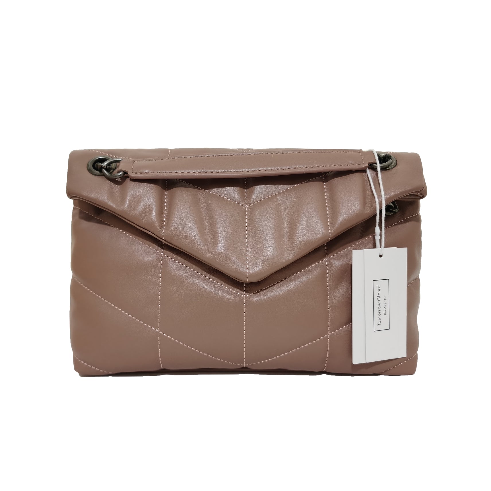 Women's lambskin leather handbag Puffy Messenger sling bag by Tomorrow Closet