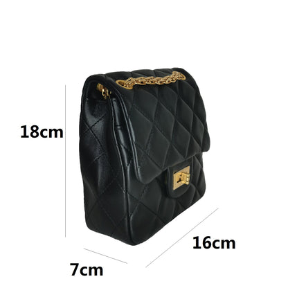 Women's genuine lambskin leather handbag Mirren Diamond design