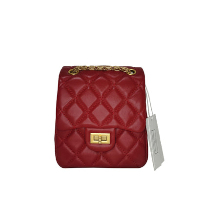 Women's genuine lambskin leather handbag Mirren Diamond design