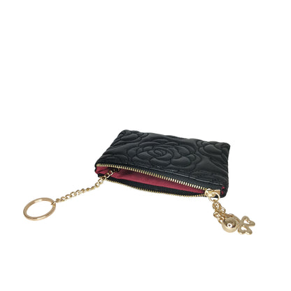 Women's genuine cowhide leather purse/ coin pouch Vyar floral design