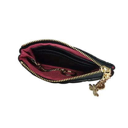 Women's genuine cowhide leather purse/ coin pouch Vyar floral design
