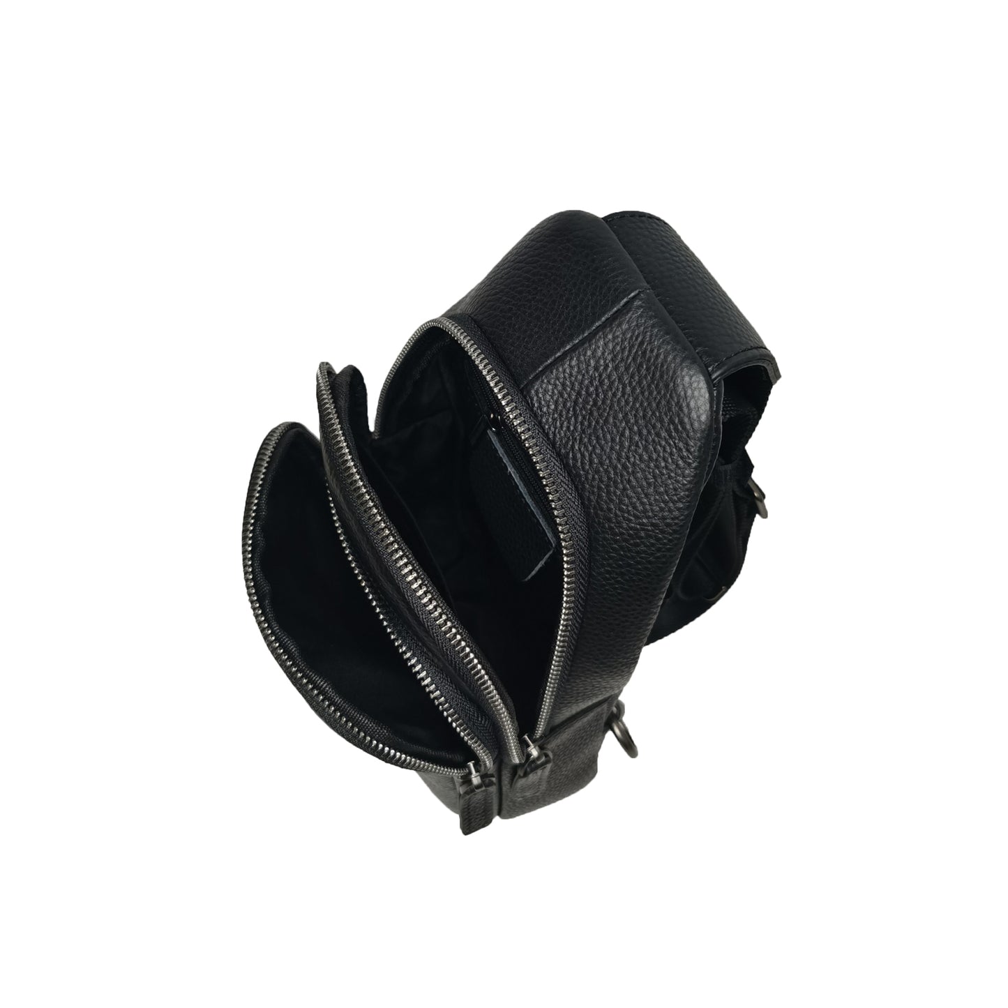 Unisex genuine cowhide leather Snap design fanny pack waist bag