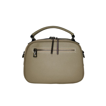 Women's genuine cowhide leather handbag Demi design with 2 straps