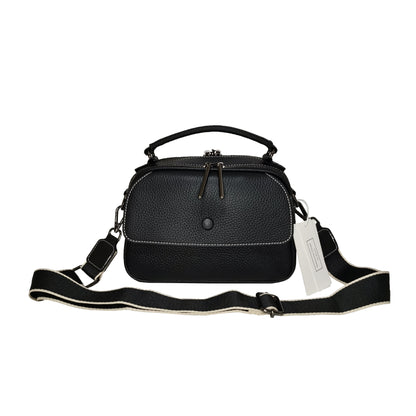 Women's genuine cowhide leather handbag Demi design with 2 straps