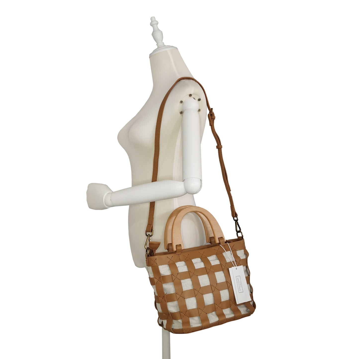 [Sale] Women's genuine cowhide leather handbag Bracelet woven design