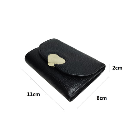Women's genuine cowhide leather Heart design fold wallet/purse