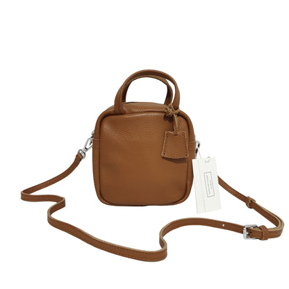 Women's genuine cowhide leather handphone bag Mirren Square design