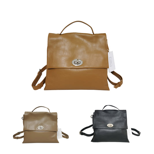 Perry design women's genuine cowhide leather convertible 3 way backpack