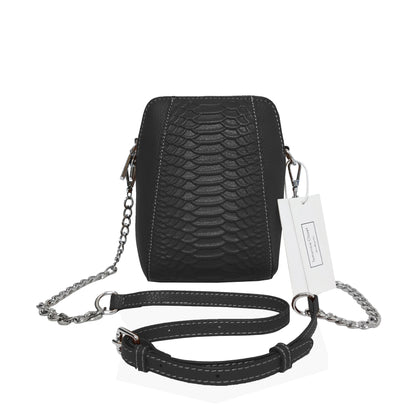 Women's genuine cowhide leather handphone bag Mirren V2 design in python print