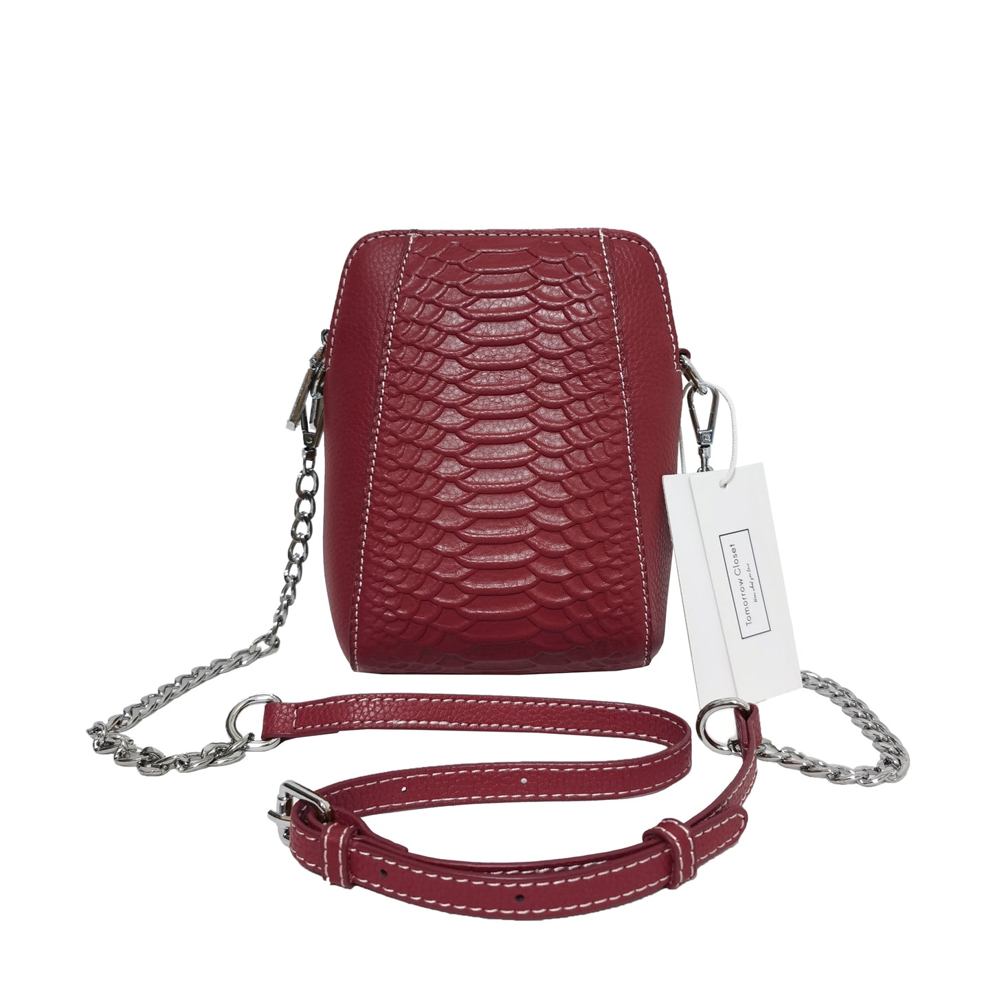 Women's genuine cowhide leather handphone bag Mirren V2 design in python print