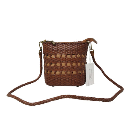 Women's genuine handwoven cowhide leather handphone bag Mirren design