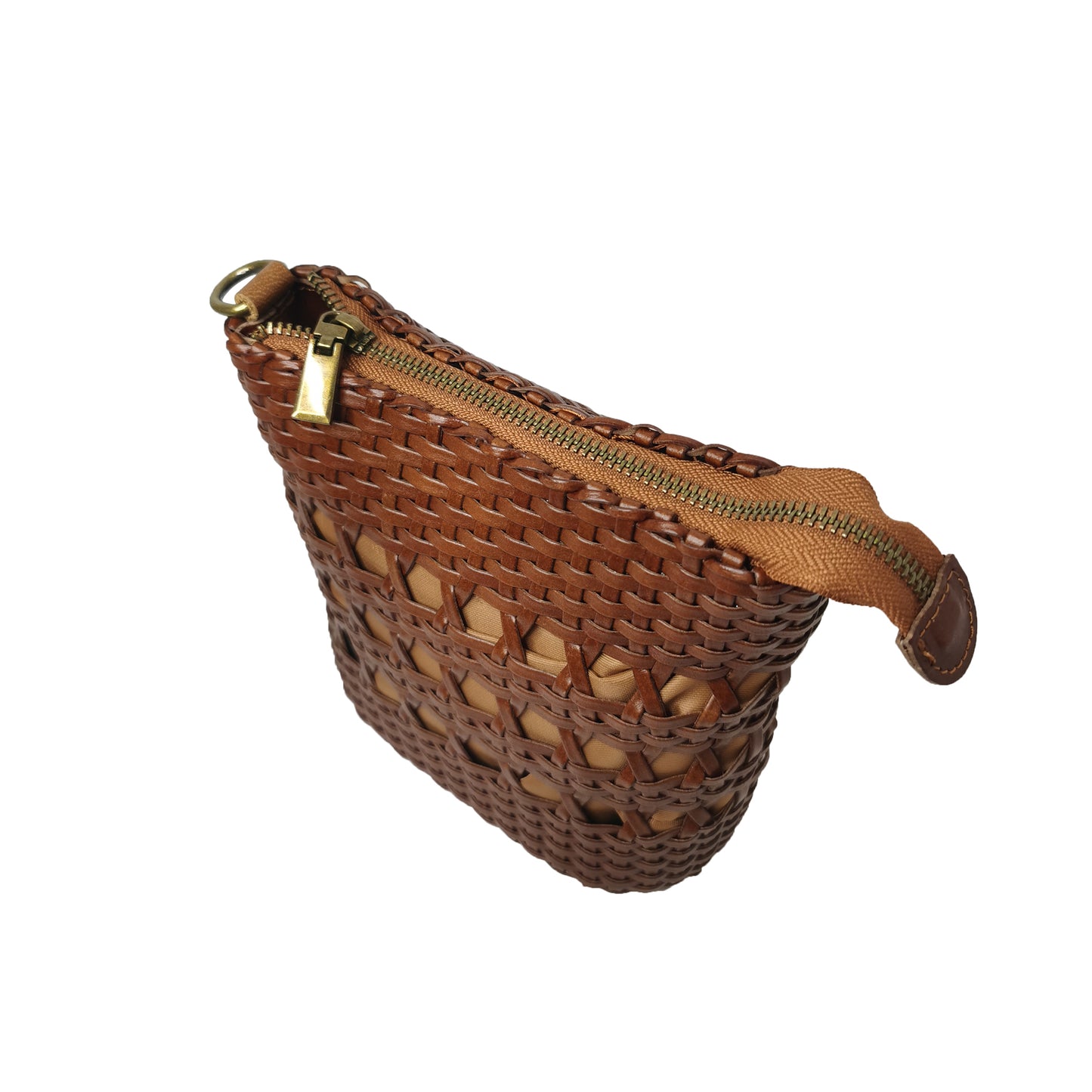 Women's genuine handwoven cowhide leather handphone bag Mirren design