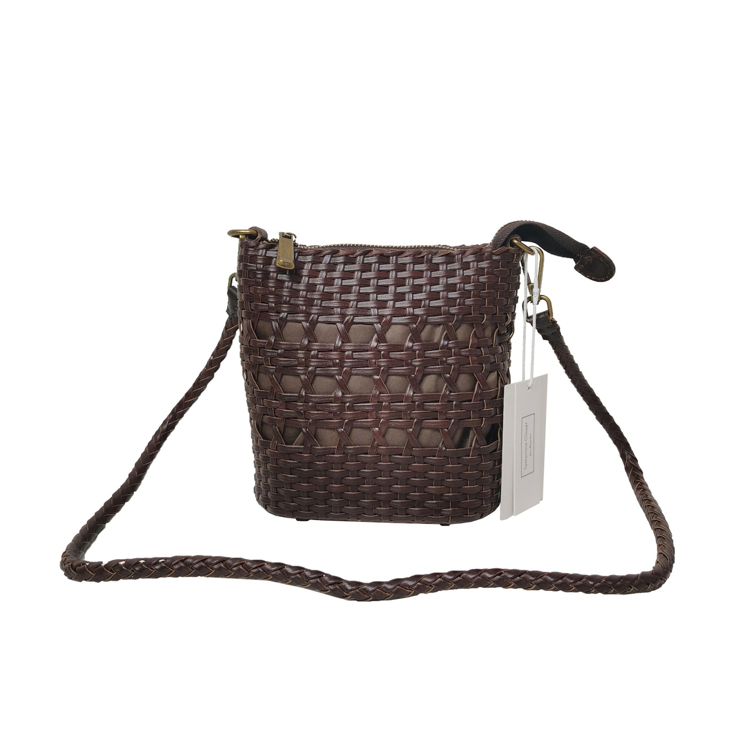 Women's genuine handwoven cowhide leather handphone bag Mirren design