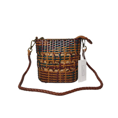 Women's genuine handwoven cowhide leather handphone bag Mirren design