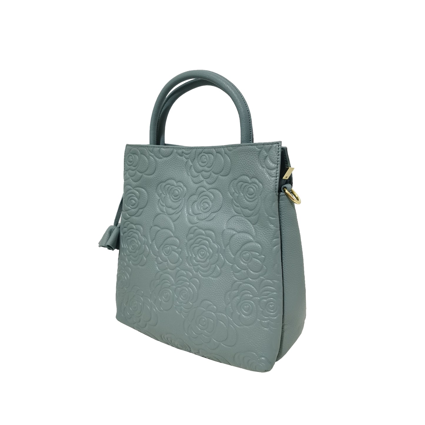 Women's genuine cowhide leather handbag Kriz design in floral print