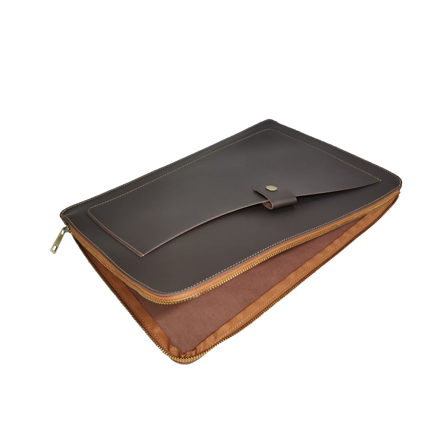 Unisex genuine cowhide leather laptop sleeve / laptop folio