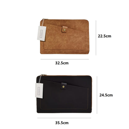 Unisex genuine cowhide leather laptop sleeve / laptop folio