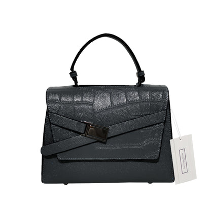 Women's cowhide leather handbag Lari V2 design in crocodile print