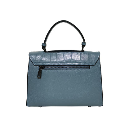 Women's cowhide leather handbag Lari V2 design in crocodile print