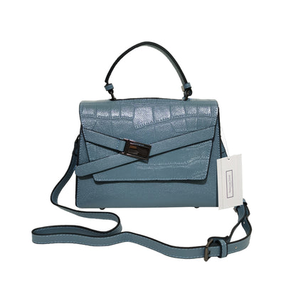 Women's cowhide leather handbag Lari V2 design in crocodile print