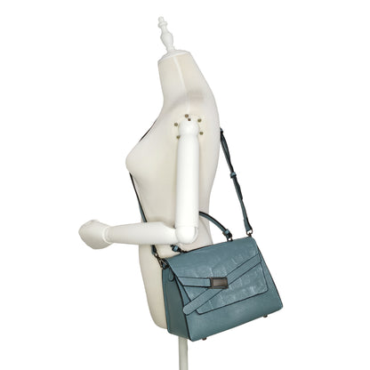 Women's cowhide leather handbag Lari V2 design in crocodile print
