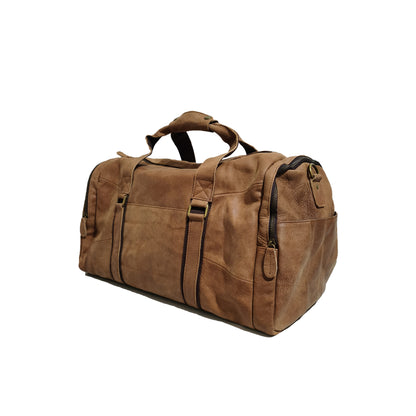 Unisex Women's and Men's genuine cowhide leather duffel travel bag