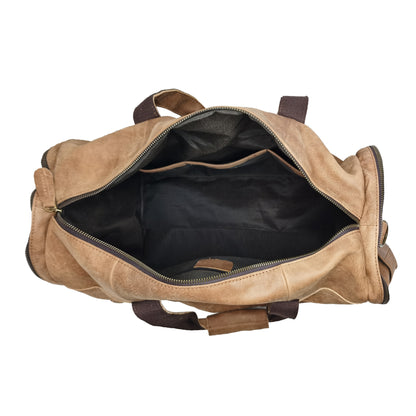 Unisex Women's and Men's genuine cowhide leather duffel travel bag