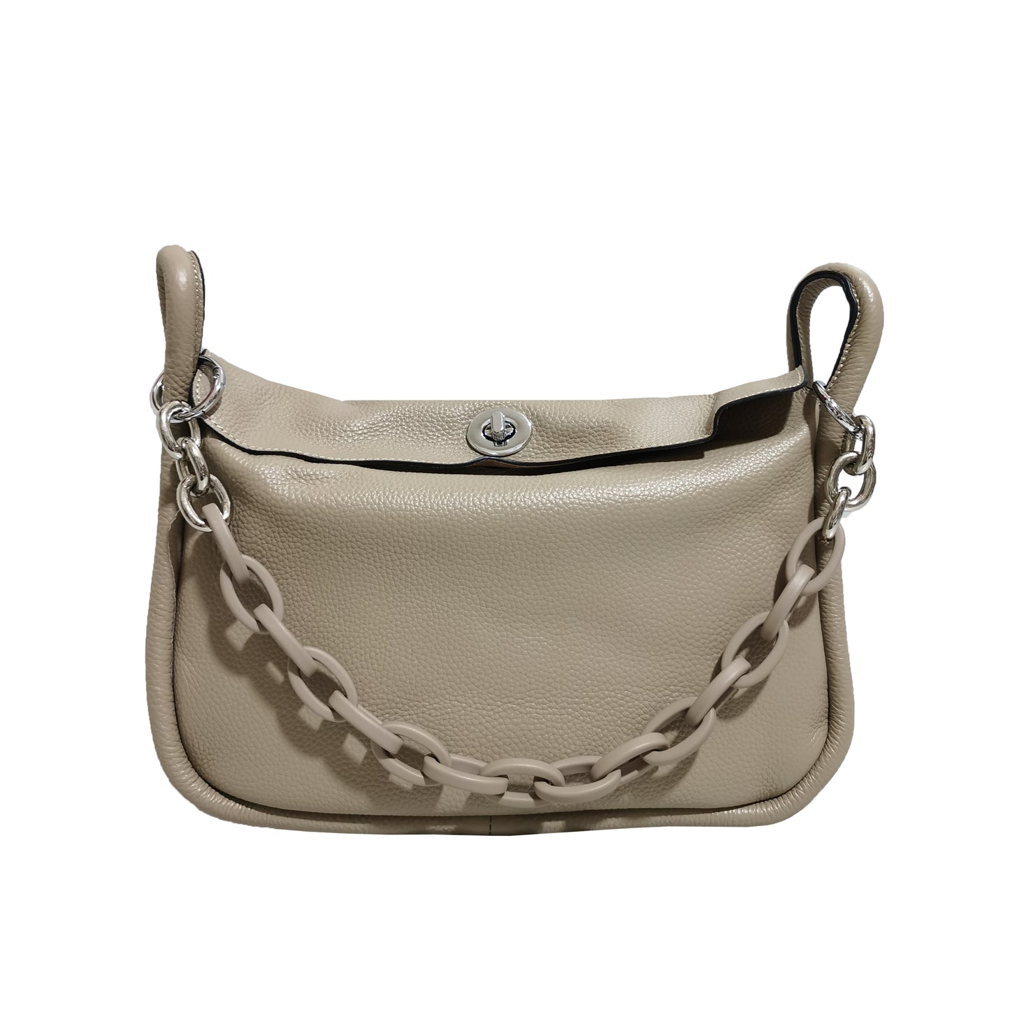 Women's genuine cowhide leather handbag Two Handle Chain design with two removable strap by Tomorrow Closet