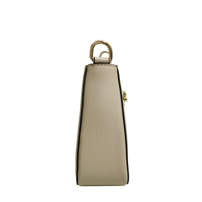 Women's genuine engraved cowhide leather handbag Ingot V3 design with 2 straps
