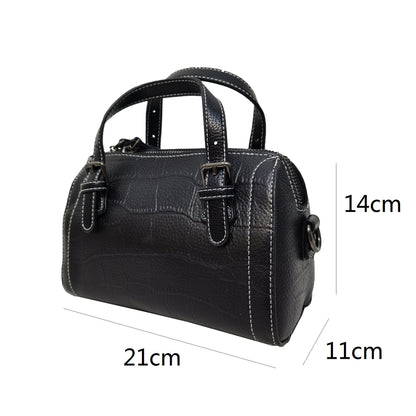 Women's genuine cowhide leather handbag Belle mini design in croc print