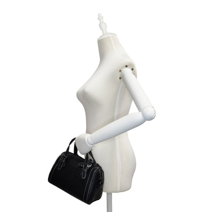 Women's genuine cowhide leather handbag Belle mini design in croc print
