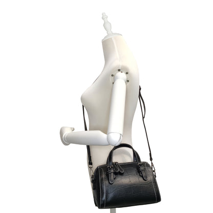 Women's genuine cowhide leather handbag Belle mini design in croc print