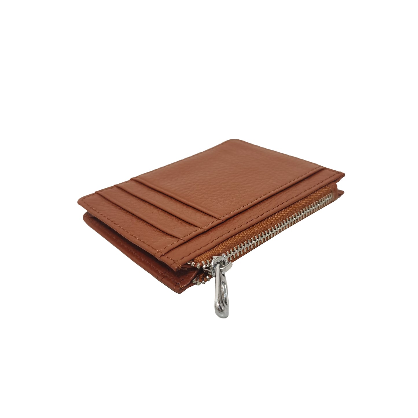 Unisex genuine cowhide leather card holder with zip by Tomorrow Closet