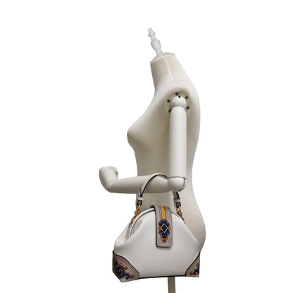 Women's genuine cowhide leather engraved handbag Crescent V2 design